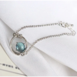 Gelang Titanium Alloy Wanita Korean Style Motif Planet Cantik Elegan - Planet Biru - Image 6