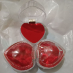 Box Cincin Mika Kristal Elegan Wadah Perhiasan Hadiah Lamaran Nikah - Merah Love - Image 2