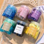 Kotak Ikatan Rambut Gaya Korea Kunciran Rambut Model Polos Warna Warni - Kotak Biru - Image 9