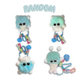 Gantungan Kunci Boneka Bulu Cute Coal Balls Aksesoris Tas HP - Biru