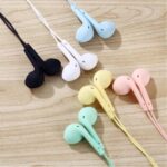 Earphone headset handsfree macaron u19 stereo kabel mate color mic - Kuning - Image 9