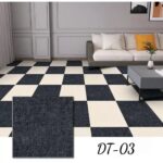 Karpet Puzzle Polyester Polos Alas Lantai Kantor Rumah Hotel Nyaman - Abu Gelap