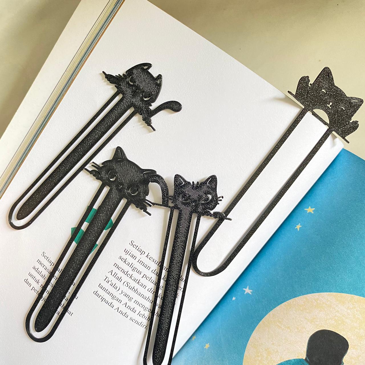 392451_1763552502408 Set Pembatas Buku 4 Model Berwarna Hitam untuk Menandai Halaman - Hitam - Image 1