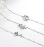 Gelang Titanium Alloy Wanita Korean Style Motif Planet Cantik Elegan - Planet Biru - Image 5