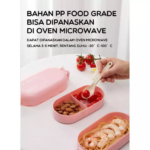 Kotak Makan Bento 2 Tingkat Kapasitas 850ML Praktis untuk Bekal Sekolah dan Kantor - Image 3