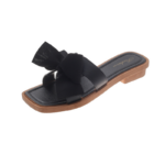 Sandal Selop Wanita Bahan Karet Dengan Model Pita Stylish - Hitam 40-41 - Image 3