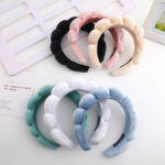 Bando Shell Busa Jumbo Fluffy Empuk Polos Bandana Cloud Style Gaya Korea - Hijau - Image 6