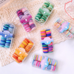 Kotak Ikatan Rambut Gaya Korea Kunciran Rambut Model Polos Warna Warni - kotak macaronn - Image 3