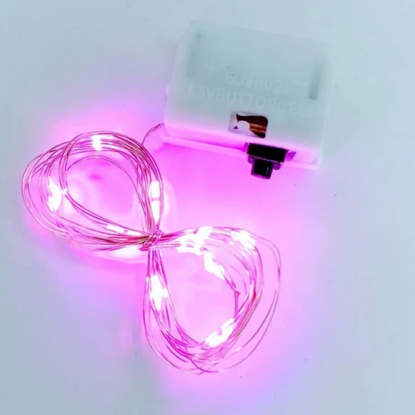 Lampu Hias Buket Bunga Balon Fairy Light Dekorasi Tumblr Kawat Mini - Pink 1 Meter