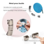 Tali Sepatu Karet Elastis dengan Pengunci untuk Aktivitas Harian - Black - Image 6