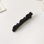 Jepit Rambut Velvet Mawar Cantik Aksesoris Elegan Untuk Wanita - Hitam