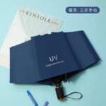 Payung Lipat Otomatis Anti UV Premium Folding Travel Mini - Hitam - Image 3