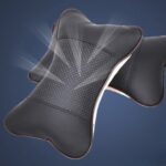 Bantal Kulit Penyangga Kepala Dan Leher PU Headrest Nyaman untuk Perjalanan - Image 4