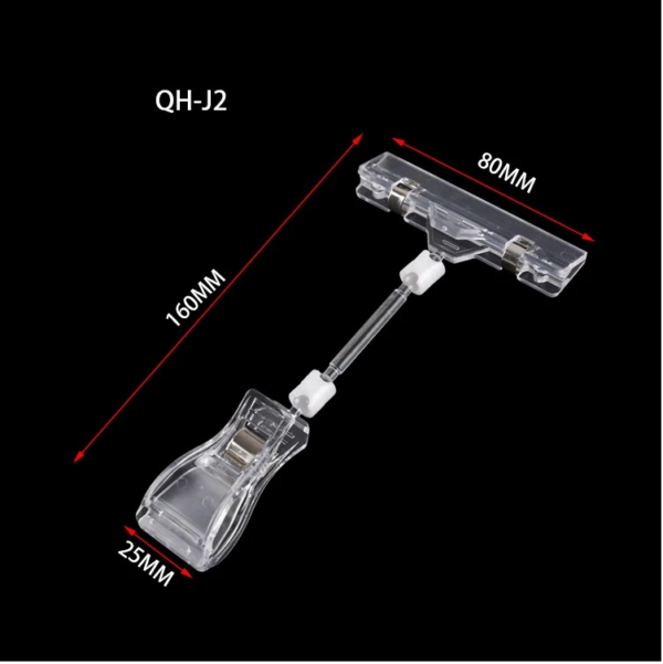 Jepitan Label Harga Akrilik Price Tag Transparan Penjepit Papan Obral - 11 CM