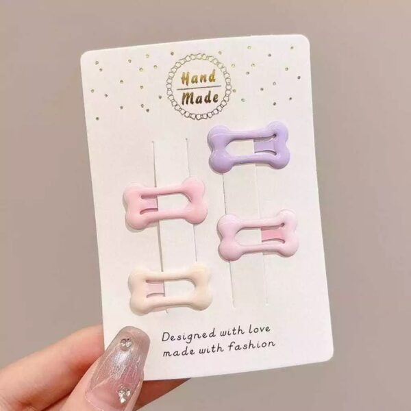 Jepit Rambut Anak Isi 4 Bentuk Lucu Warna Warni Aksesoris Wanita - Tulang