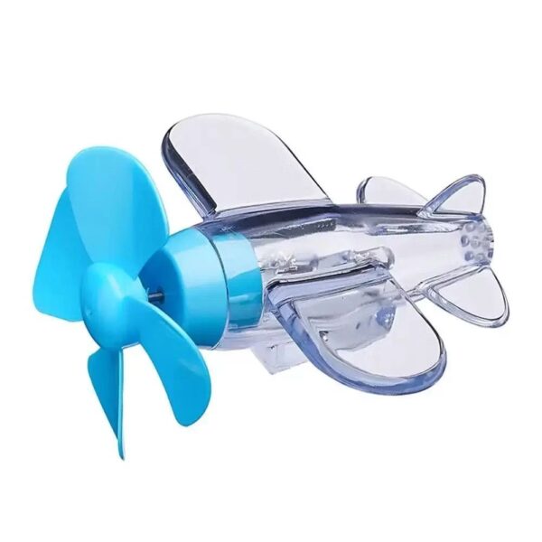 Lampu Ornamen Tenaga Angin Bentuk Pesawat Hiasan Unik dan Kreatif - Biru