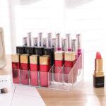 Rak Lipstik Akrilik 24 Slot Organizer Kosmetik Transparan