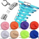 Tali Sepatu Karet Elastis dengan Pengunci untuk Aktivitas Harian - Black - Image 2