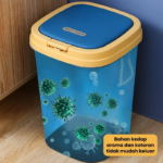 Tempat Tong Sampah Dapur Kamar Kotak Tertutup Plastik Simple Aesthetic - Image 6