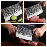 Pisau Dapur Pemotong Daging Sayur Buah Koki Chef Knife Baja Stainless - Persegi - Image 7