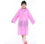 Jas Hujan Anak Model Poncho Bahan EVA Tebal Anti Air Praktis Dipakai - Pink - Image 5
