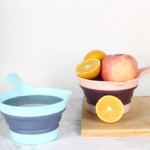 Gayung Mandi Lipat Serbaguna Silikon Portable Efisien Hemat Tempat - Biru Muda - Image 2