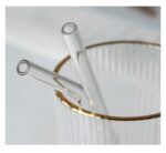 Sedotan Kaca Bening Bengkok 20cm Tahan Panas Reusable - Image 2