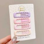 Jepit Rambut Anak Isi 4 Bentuk Lucu Warna Warni Aksesoris Wanita - Awan