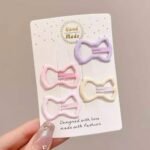 Jepit Rambut Anak Isi 4 Bentuk Lucu Warna Warni Aksesoris Wanita - Pita