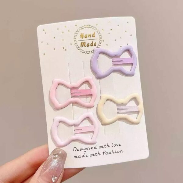 Jepit Rambut Anak Isi 4 Bentuk Lucu Warna Warni Aksesoris Wanita - Pita