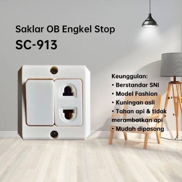 Saklar IB Stop Kontak Sakelar Tanam Indoor Standar SNI - SZ-913