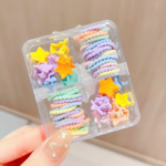 Set Box Ikat Rambut Aksesoris Jepitan Anak Lucu Cute Mix Warna Warni - Bintang - Image 7