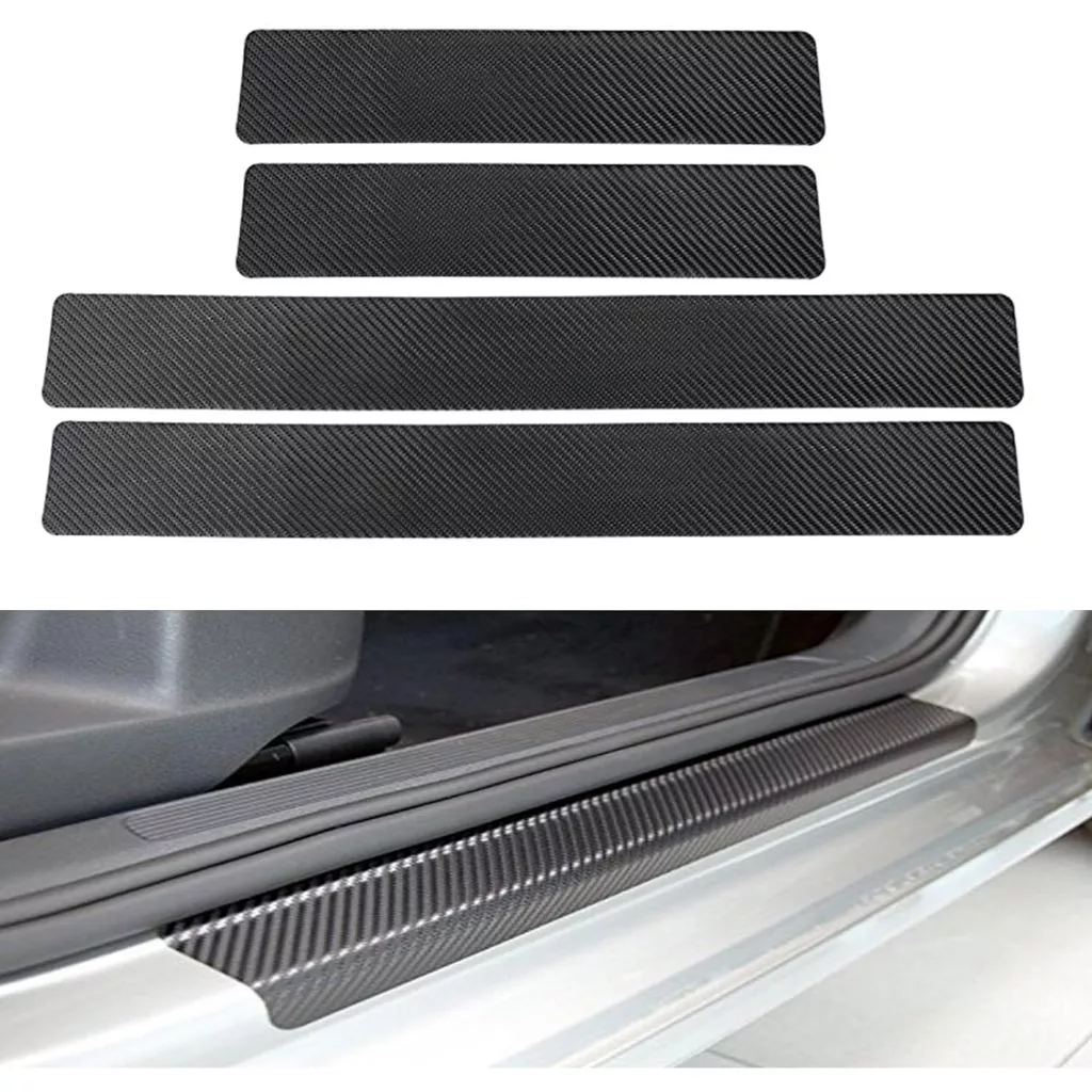 AjvZNUOg5ZnW4enT3mTMJncsB0gX245HVCFKGf4N Stiker Pelindung Alas Pintu Mobil Carbon Fiber 3D Anti Gores - Image 1