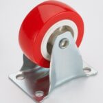 Roda Troli Etalase 4 Pcs Caster Merah Nylon PVC dengan Rem Putar - Tanpa rem - Image 6