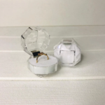 Tempat Cincin Mika Kristal Elegan Wadah Perhiasan Acrylic Unik - Putih