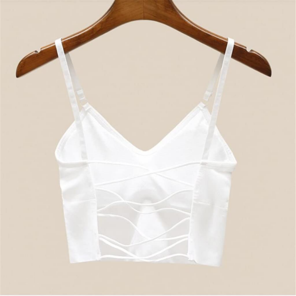 Tanktop Bra Wanita Casual Import Tali Punggung Terbuka Slim Fit - Putih
