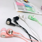 Handsfree Headset Earphone Karet Kabel Warna Color Matte Variasi Warna - Pink - Image 8