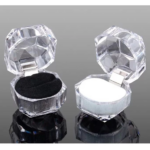 Tempat Cincin Mika Kristal Elegan Wadah Perhiasan Acrylic Unik - Putih - Image 3