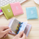 Dompet Kartu Card Wallet Ribbon Lucu Cute Bahan Kulit 12 Slot - Pink Tua - Image 3