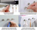 Gantungan Magnet Hook Bulat Besi Kuat Serbaguna Untuk Kunci Dapur - Image 3