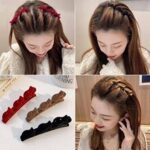 Jepit Rambut Velvet Mawar Cantik Aksesoris Elegan Untuk Wanita - Merah - Image 2