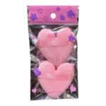 Sponge Bedak Tabur Padat Bentuk Love 2Pcs Beauty Blender 6 Warna - Pink