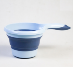 Gayung Mandi Lipat Serbaguna Silikon Portable Efisien Hemat Tempat - Biru Muda