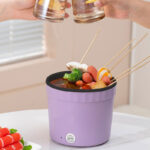 Panci Elektrik Portable Mini 1.2L Stainless Steel Multifungsi - Putih - Image 3