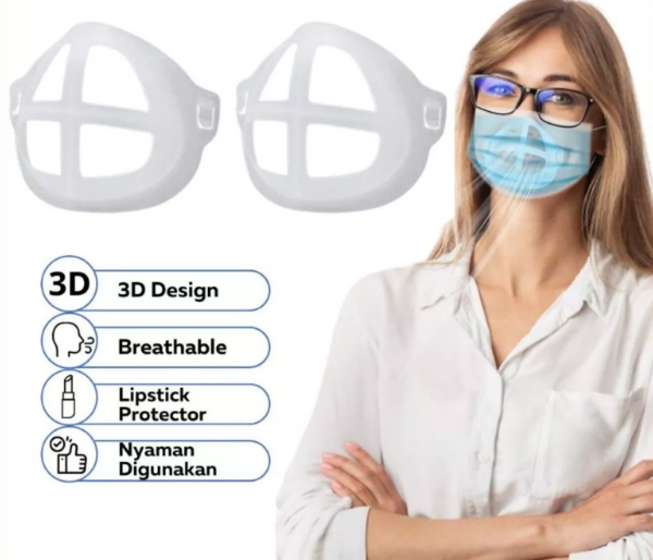 Penyangga Masker 3D Bracket Silikon Anti Pengap Pelindung Lipstik