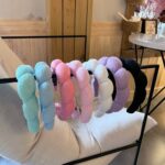 Bando Shell Busa Jumbo Fluffy Empuk Polos Bandana Cloud Style Gaya Korea - Cream - Image 6