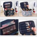 Tas Kosmetik Pouch Make Up Travel Motif Lucu 21x15x16 cm Multi Fungsi - Flamingo Abu - Image 7