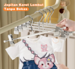 Hanger Gantungan Baju Celana Anti Slip dengan Klip Bahan Kawat Besi - Hitam - Image 3