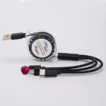 Kabel Roll 3 in 1 Tarik 2.4A Otomatis Fast Charging - Pink - Image 6