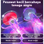 Lampu Ornamen Tenaga Angin Bentuk Pesawat Hiasan Unik dan Kreatif - Bening - Image 7